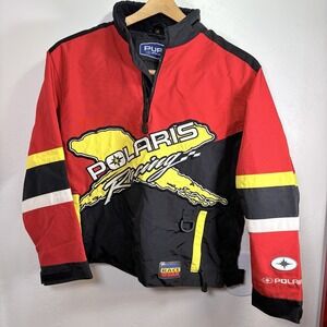 Vintage Polaris X Edge Race Jacket Youth M Red/Black/Yellow Snowmobile Insulated
